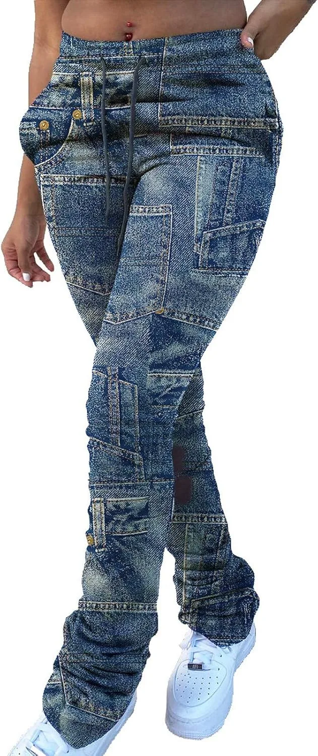 Женские брюки Plus Size Faux Denim с эластичным поясом на шнурке
Женские брюки Plus Size Faux Denim с эластичным поясом на шнурке