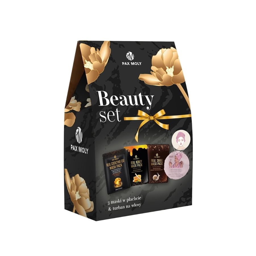 PAX MOLY — НАБОР из 3 тканевых масок Pax Moly и тюрбана для волос Echolux
PAX MOLY — НАБОР из 3 тканевых масок Pax Moly и тюрбана для волос Echolux