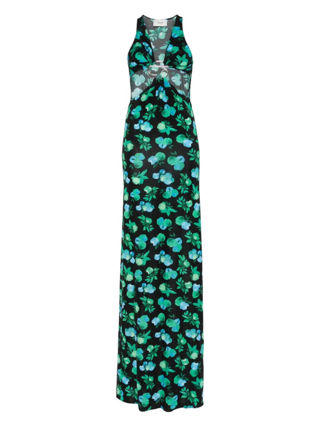 Платье макси с логотипом Coperni, черный 
Платье макси с логотипом Coperni, черный