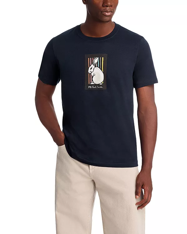 Футболка стандартного кроя с короткими рукавами и полосками в виде кролика Ps Paul Smith, синий
Футболка стандартного кроя с короткими рукавами и полосками в виде кролика Ps Paul Smith, синий