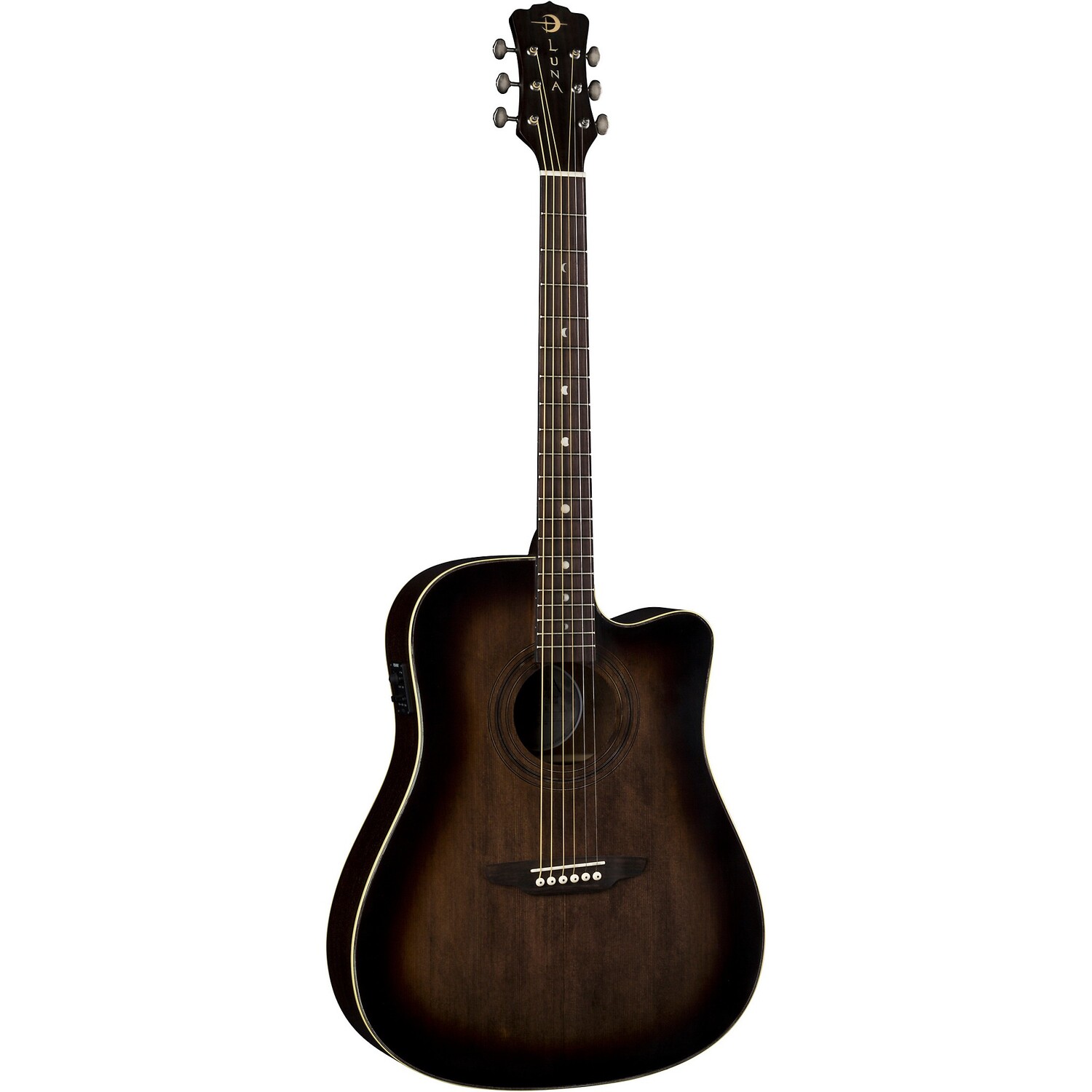 Luna Guitars Art Vintage Dreadnought Cutaway Акустически-Электрическая Гитара Состаренный Винтаж Brownburst
Luna Guitars Art Vintage Dreadnought Cutaway Акустически-Электрическая Гитара Состаренный Винтаж Brownburst