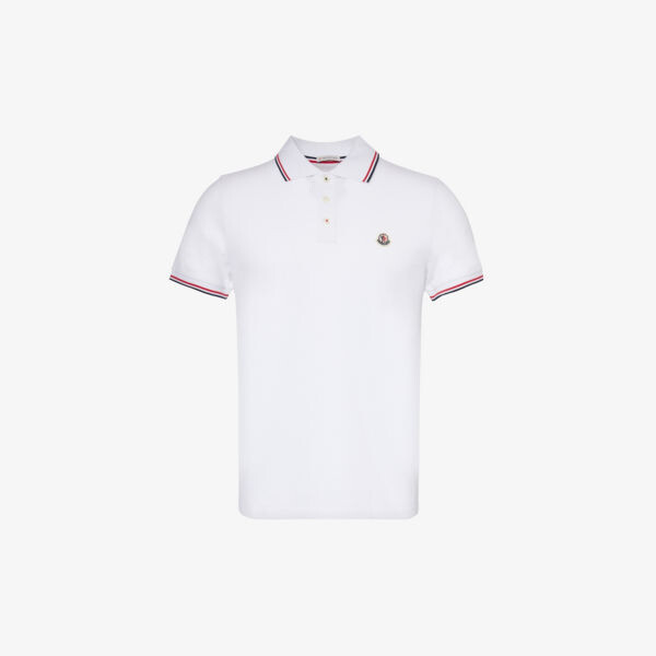 Рубашка-поло из хлопкового пике с фирменной нашивкой и раздельным краем Moncler, белый
Рубашка-поло из хлопкового пике с фирменной нашивкой и раздельным краем Moncler, белый