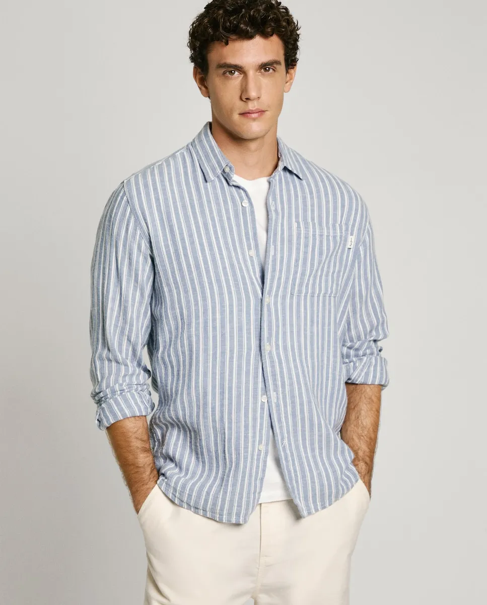 Мужская рубашка прямого кроя с полосатым принтом Pepe Jeans, синий
Мужская рубашка прямого кроя с полосатым принтом Pepe Jeans, синий
