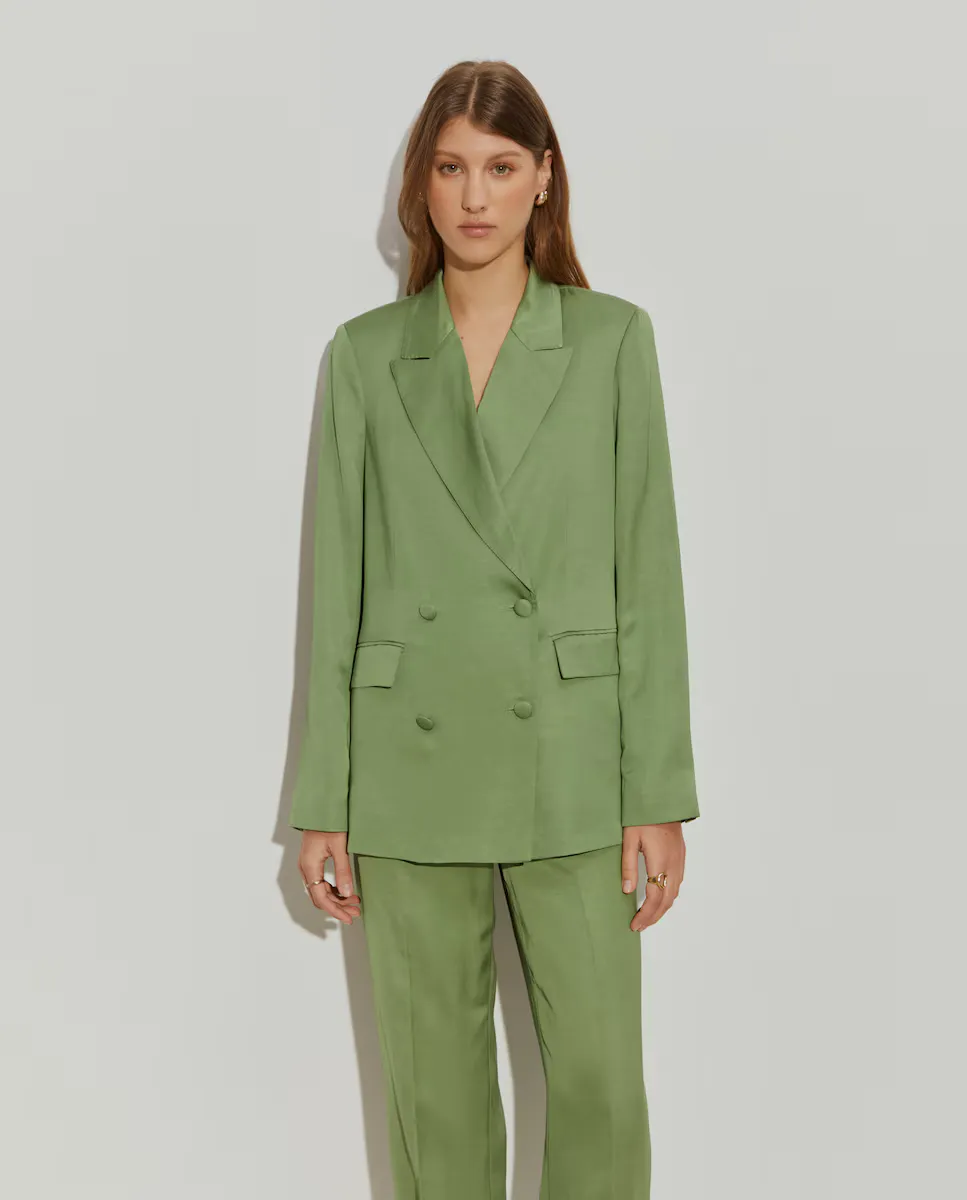 Женский двубортный пиджак с пуговицами на подкладке в тон Lion of Porches, зеленый
Женский двубортный пиджак с пуговицами на подкладке в тон Lion of Porches, зеленый