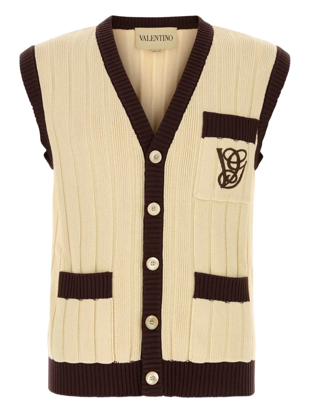 Кардиган без рукавов в рубчик VALENTINO GARAVANI, нейтральный
Кардиган без рукавов в рубчик VALENTINO GARAVANI, нейтральный