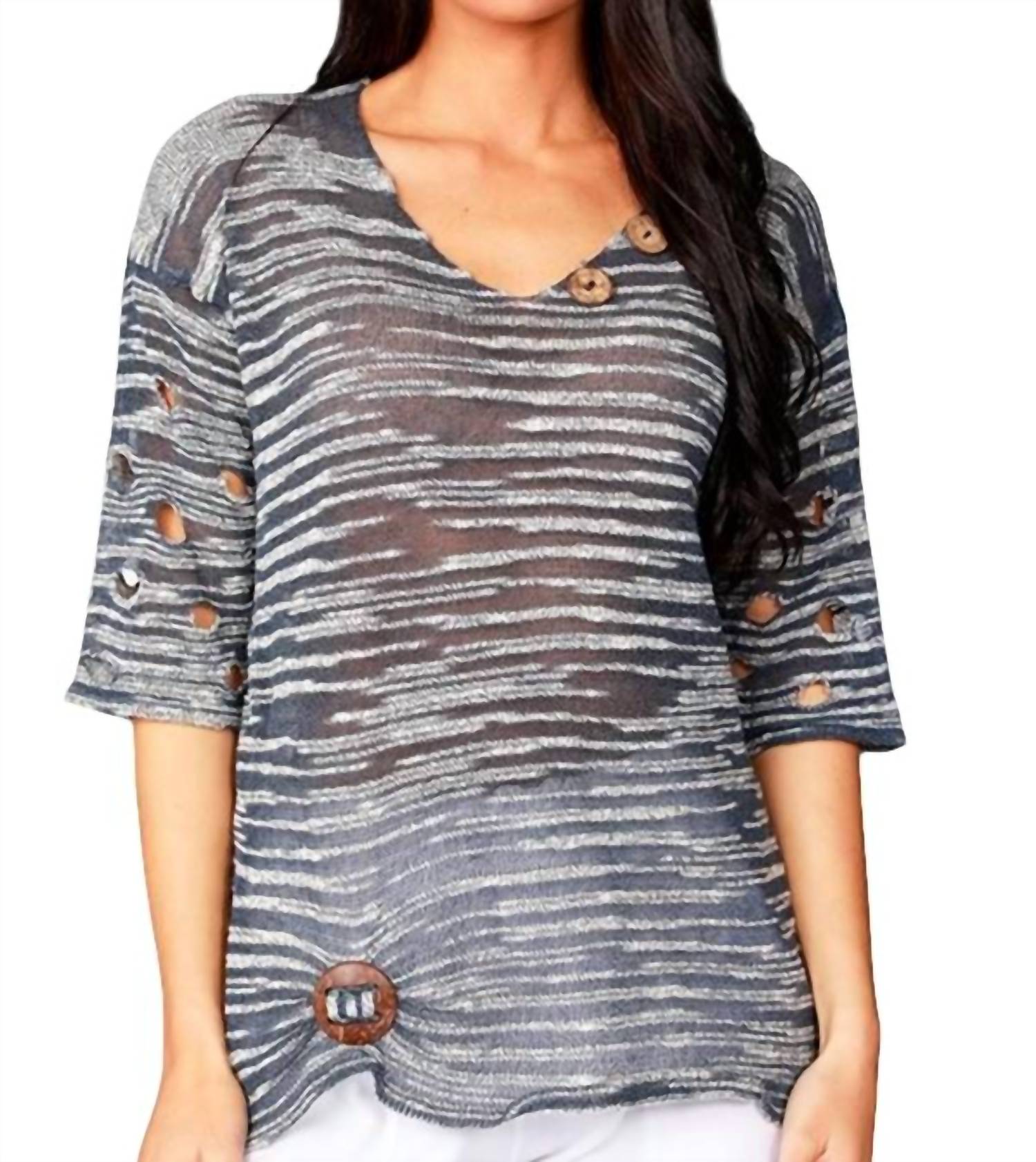 Джимовая блузка с вырезом на рукаве ANGEL, Denim
Джимовая блузка с вырезом на рукаве ANGEL, Denim