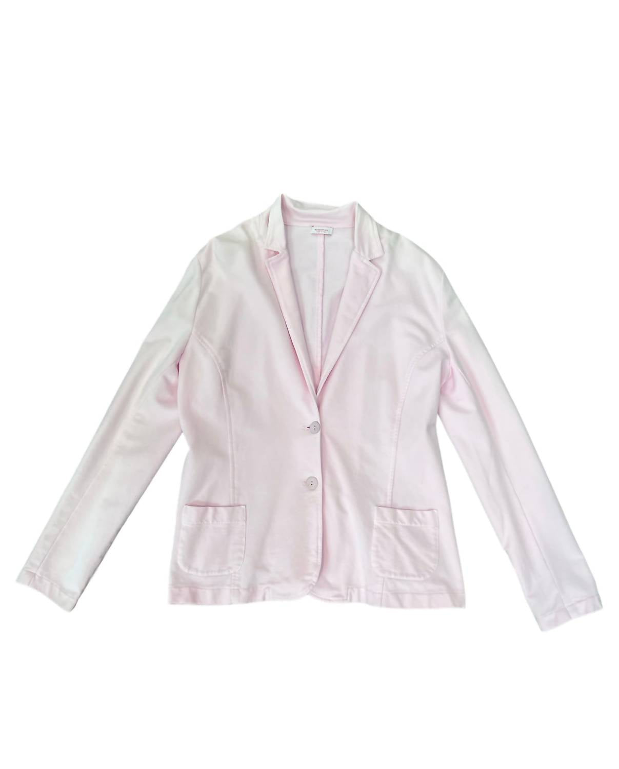 Женский трикотажный пиджак с заостренными лацканами розового цвета Rossopuro
Женский трикотажный пиджак с заостренными лацканами розового цвета Rossopuro