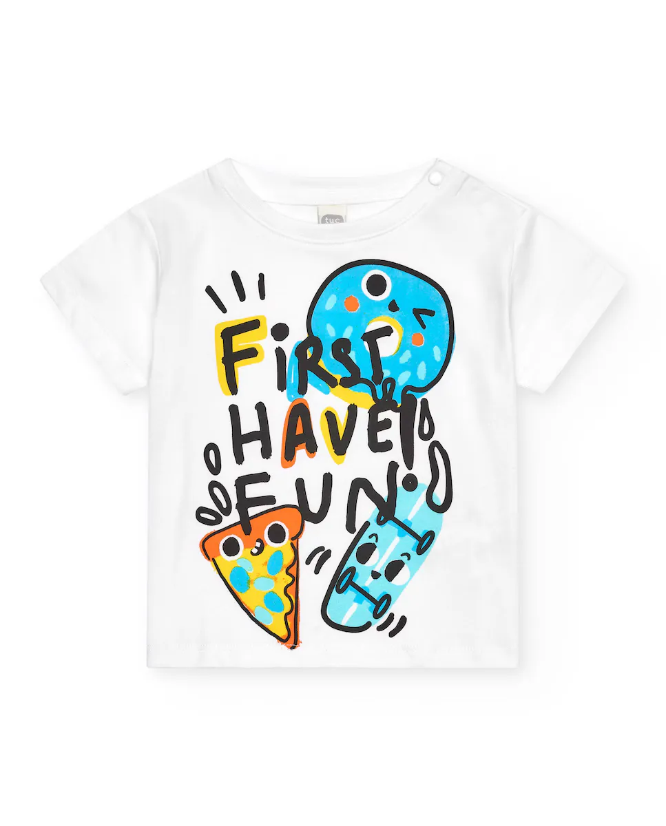 Футболка мальчика с короткими рукавами и рисунком спереди Tuc tuc, белый
Футболка мальчика с короткими рукавами и рисунком спереди Tuc tuc, белый