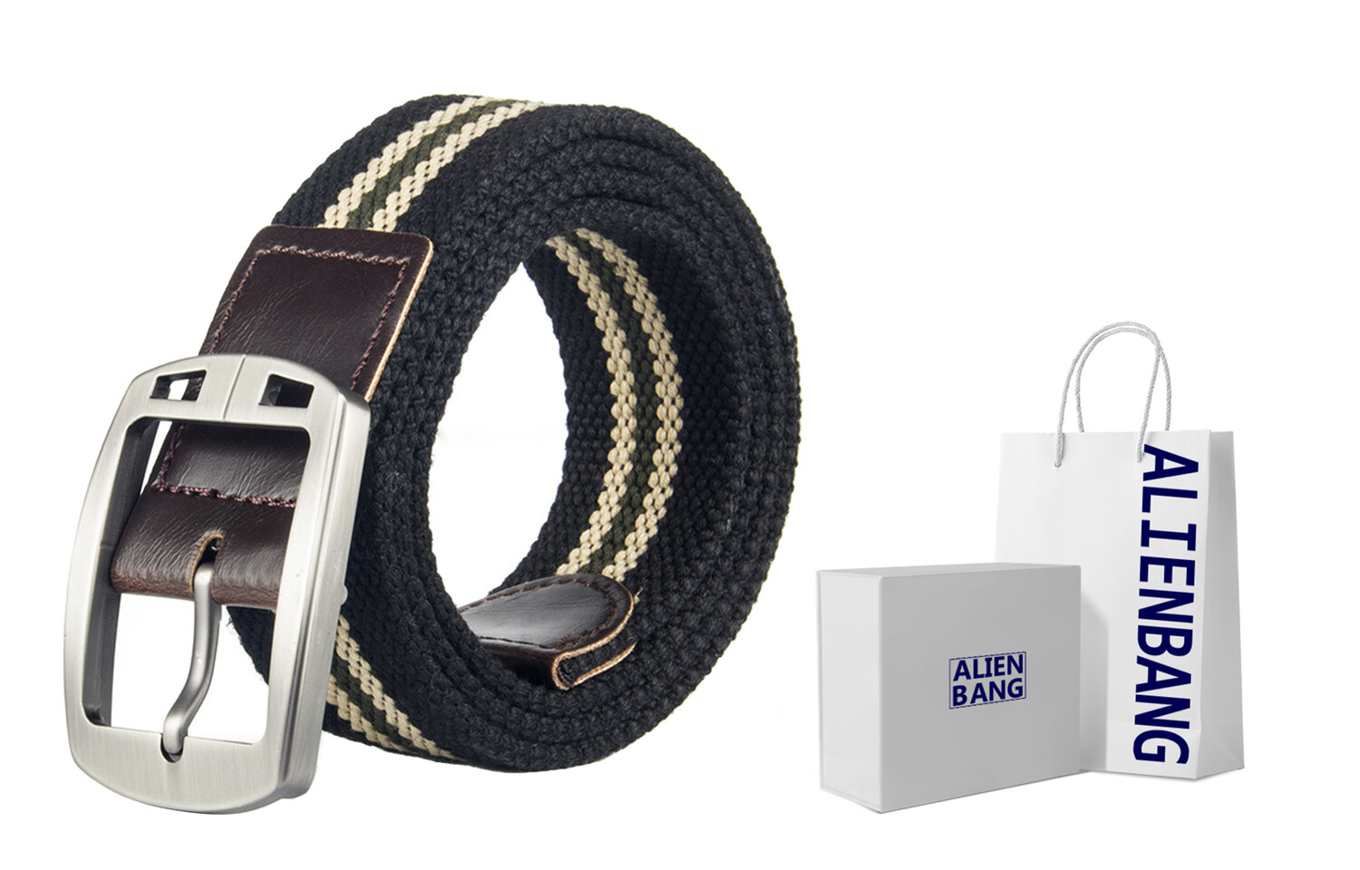 Мужской кожаный ремень ALIEN BANG, Черный 
Мужской кожаный ремень ALIEN BANG, Черный
