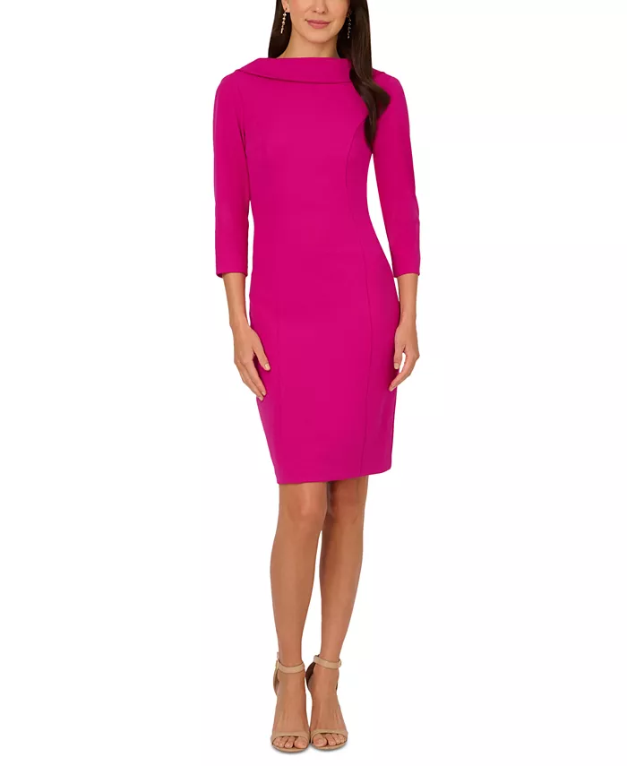 Женское платье-футляр с воротником и рукавом 3/4 Adrianna Papell, розовый
Женское платье-футляр с воротником и рукавом 3/4 Adrianna Papell, розовый