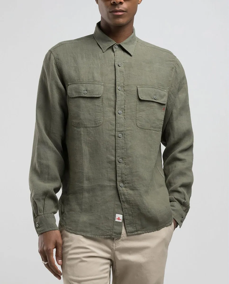 Мужская рубашка из льна с длинным рукавом Replay, хаки
Мужская рубашка из льна с длинным рукавом Replay, хаки