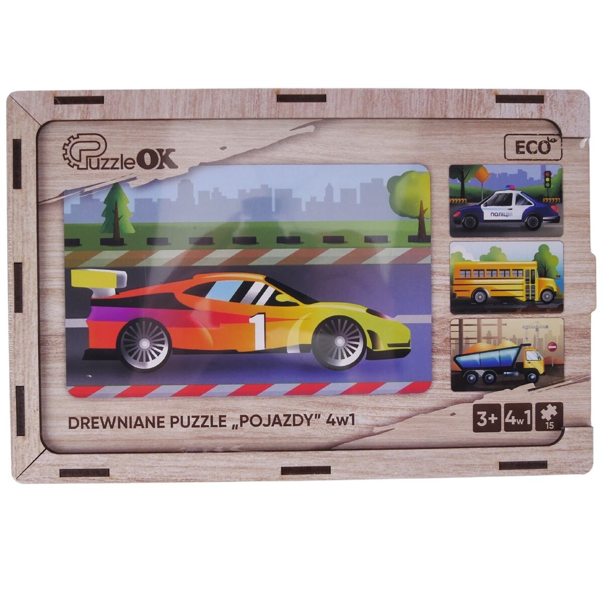 Деревянный пазл «Транспорт» 4 в 1 PuzzleOK
Деревянный пазл «Транспорт» 4 в 1 PuzzleOK