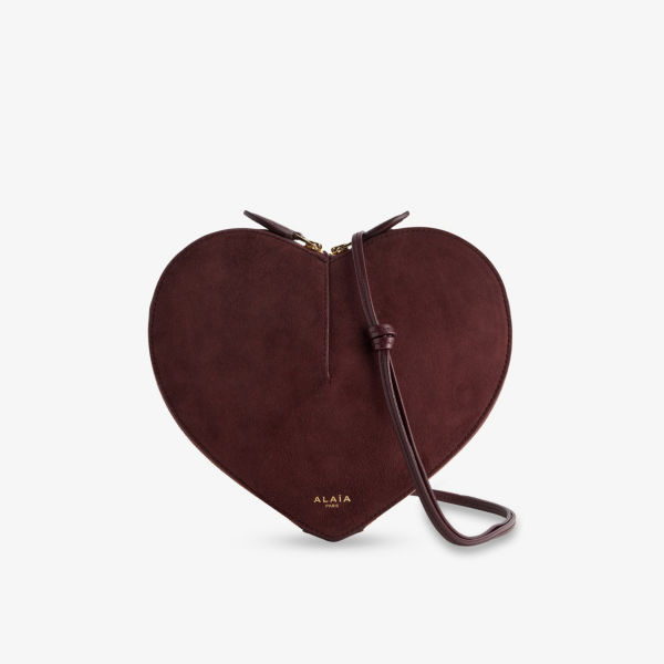 Сумка кожаная Alaia Le Coeur с логотипом, красный 
Сумка кожаная Alaia Le Coeur с логотипом, красный