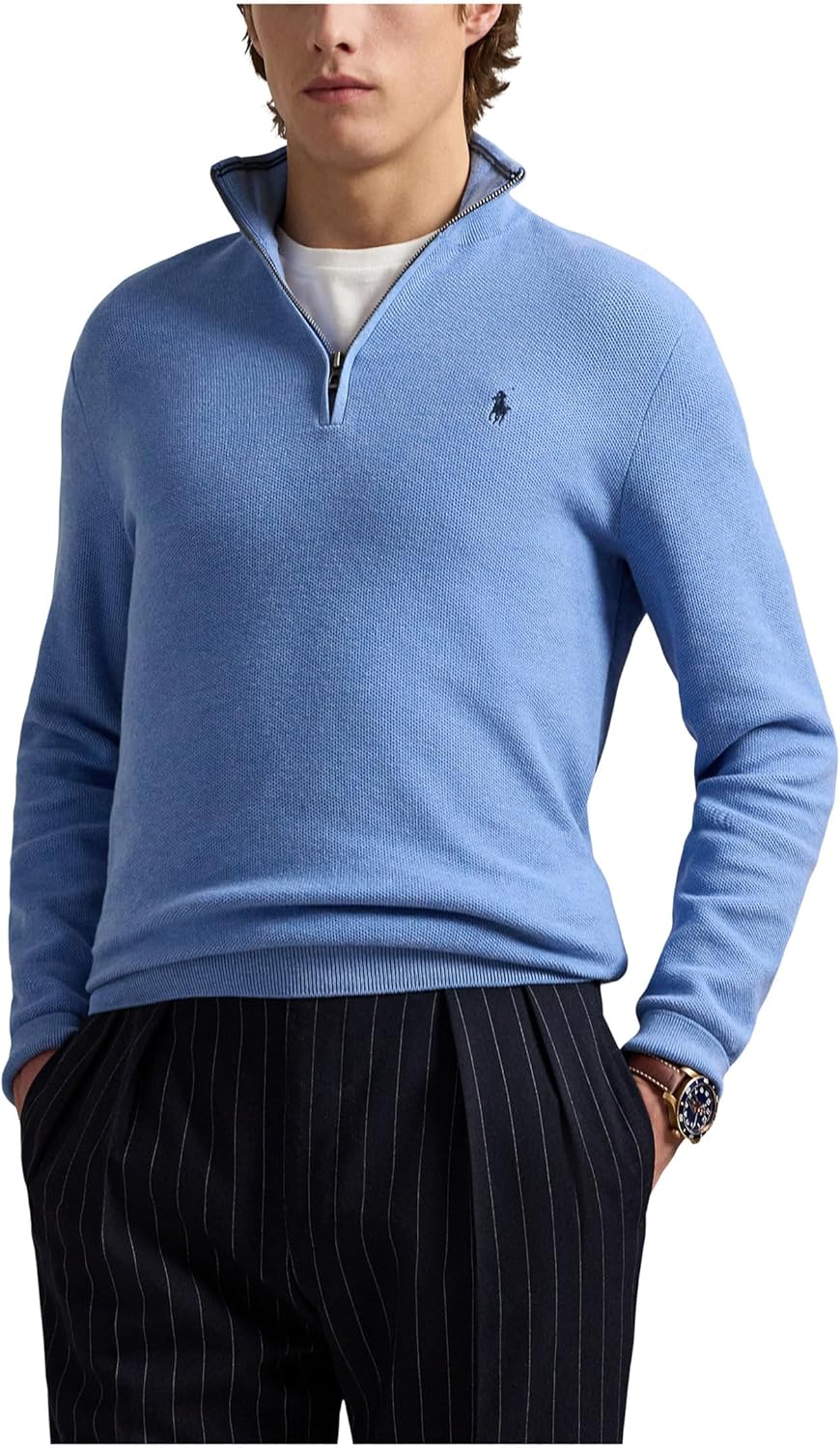 POLO RALPH LAUREN мужская сетчатая вязка хлопковая 1/4 молнии свитер, Soft Royal Heather
POLO RALPH LAUREN мужская сетчатая вязка хлопковая 1/4 молнии свитер, Soft Royal Heather