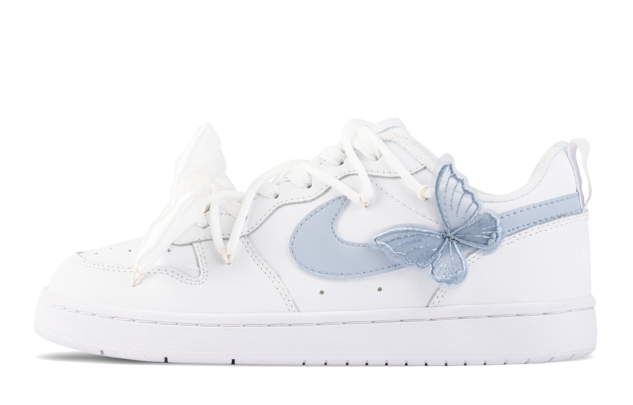 Низкие противоскользящие амортизирующие кроссовки Court Borough Low 2 для скейтбординга для детей и подростков Nike, белый/синий 
Низкие противоскользящие амортизирующие кроссовки Court Borough Low 2 для скейтбординга для детей и подростков Nike, белый/синий