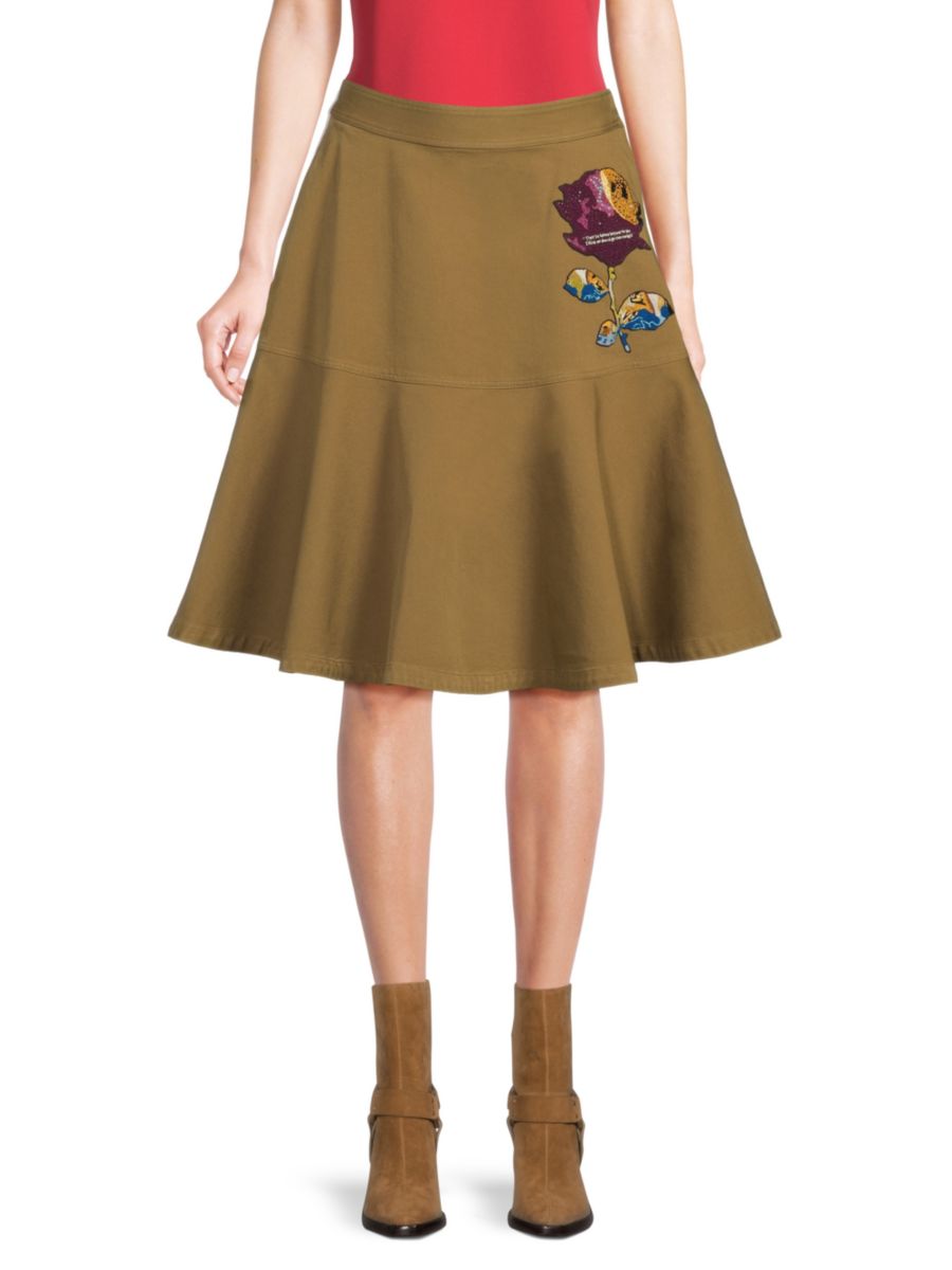 Юбка из хлопка с вышитыми цветами Valentino, цвет Army
Юбка из хлопка с вышитыми цветами Valentino, цвет Army