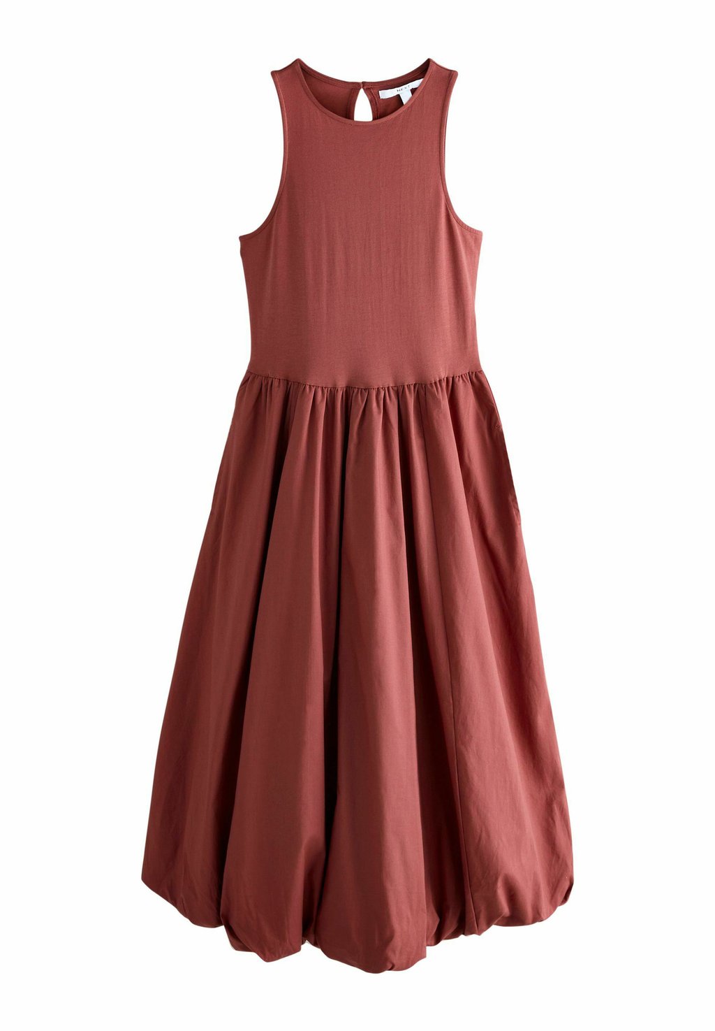 Повседневное платье REGULAR FIT - SLEEVELESS RACER PUFFBALL MIDI Next, коричневый 
Повседневное платье REGULAR FIT - SLEEVELESS RACER PUFFBALL MIDI Next, коричневый