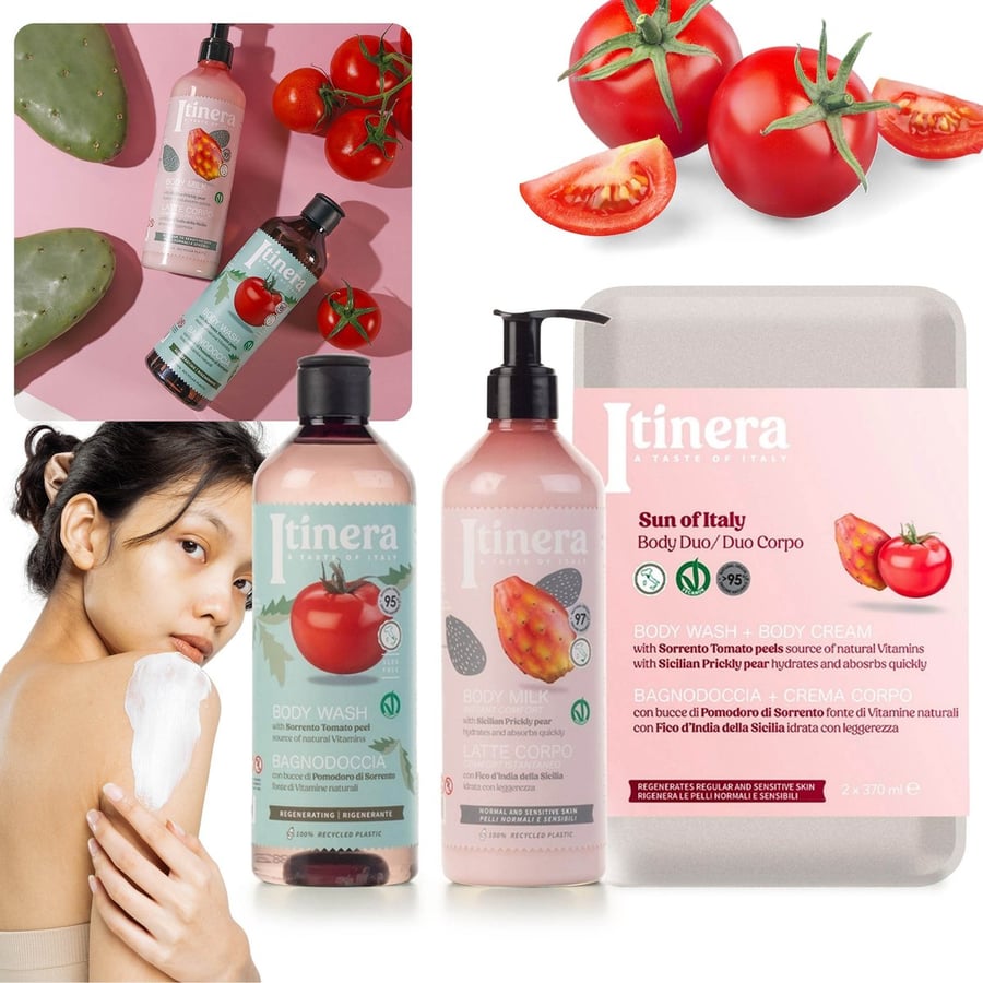 Подарочный набор ITINERA: молочко, лосьон для тела + гель для душа с томатом 2x370 мл sarcia.eu 
Подарочный набор ITINERA: молочко, лосьон для тела + гель для душа с томатом 2x370 мл sarcia.eu