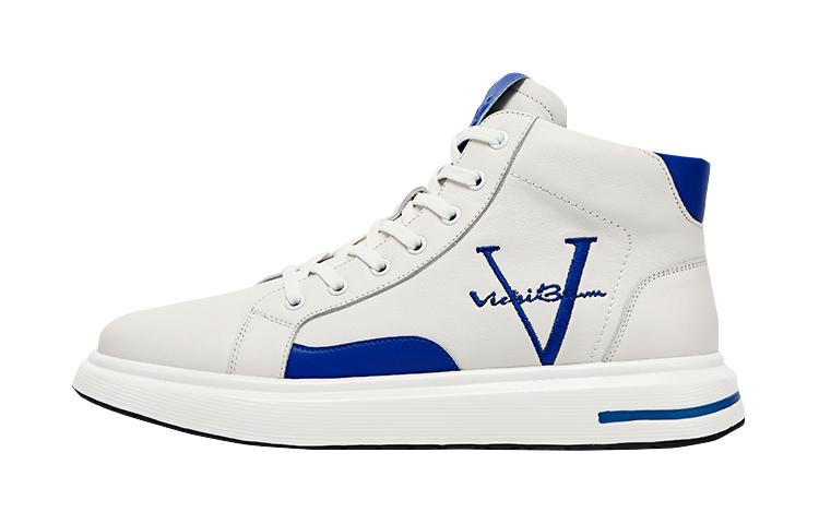 Высокие кожаные кроссовки для скейтборда мужские бело-синие VICKI BROWN
Высокие кожаные кроссовки для скейтборда мужские бело-синие VICKI BROWN