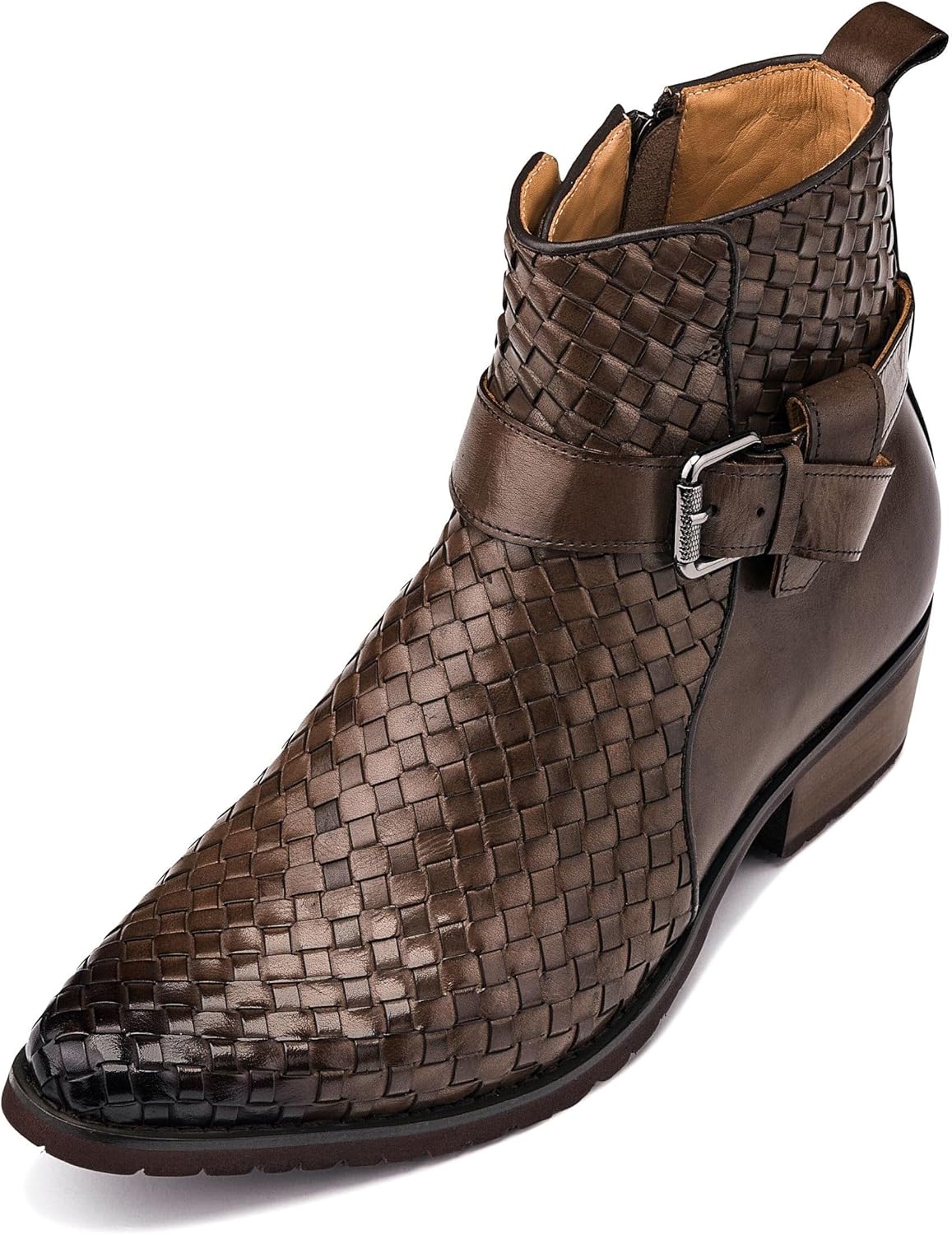 Мужские невидимые башмаковые туфли CALTO с увеличением роста - светло-коричневые премиальные кожаные плетеные ботинки на щиколотку с пряжкой и молнией - увеличивают рост на 8 см - K30524 - размер 7 D(M) США
Мужские невидимые башмаковые туфли CALTO с увеличением роста - светло-коричневые премиальные кожаные плетеные ботинки на щиколотку с пряжкой и молнией - увеличивают рост на 8 см - K30524 - размер 7 D(M) США