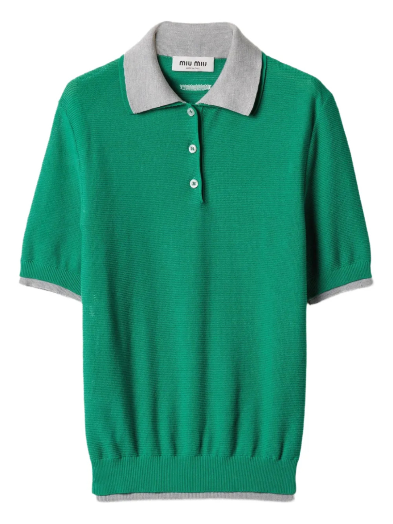 Хлопковая рубашка-поло Miu Miu, зеленый
Хлопковая рубашка-поло Miu Miu, зеленый