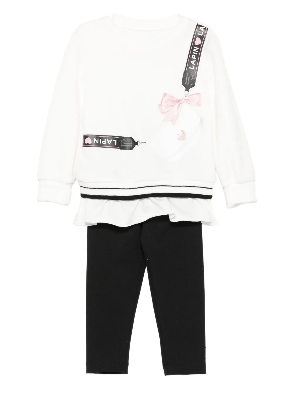 Спортивный костюм с оборками Lapin House, белый 
Спортивный костюм с оборками Lapin House, белый