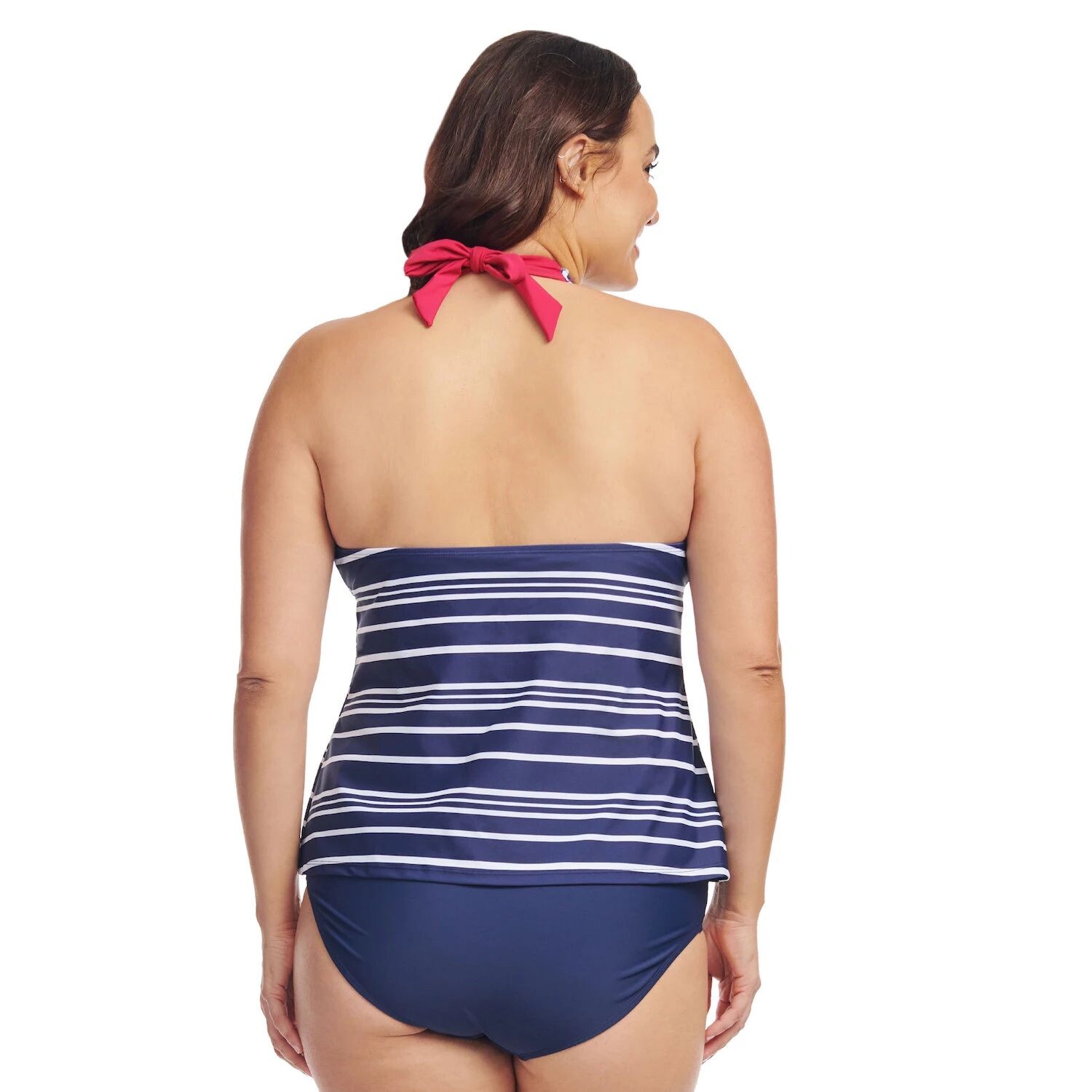 Танкини для плавания размера плюс Mazu Spring Peony с фестонами и бретелькой на шее Mazu Swim