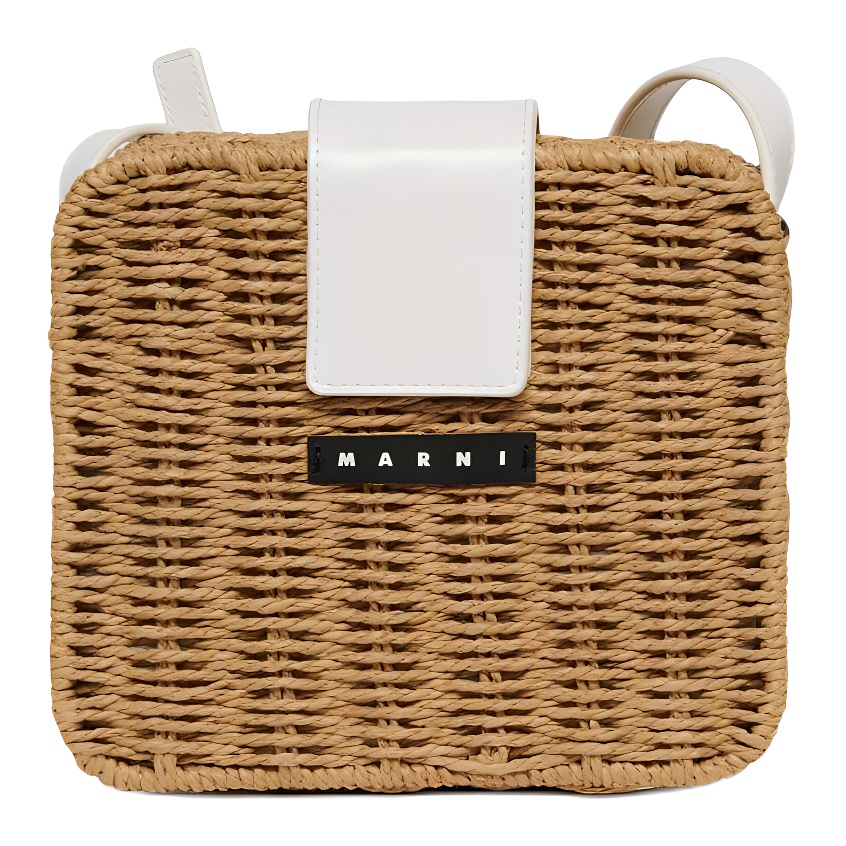 MARNI Raffia Shoulder Bag Women's Khaki
MARNI Raffia Shoulder Bag Women's Khaki