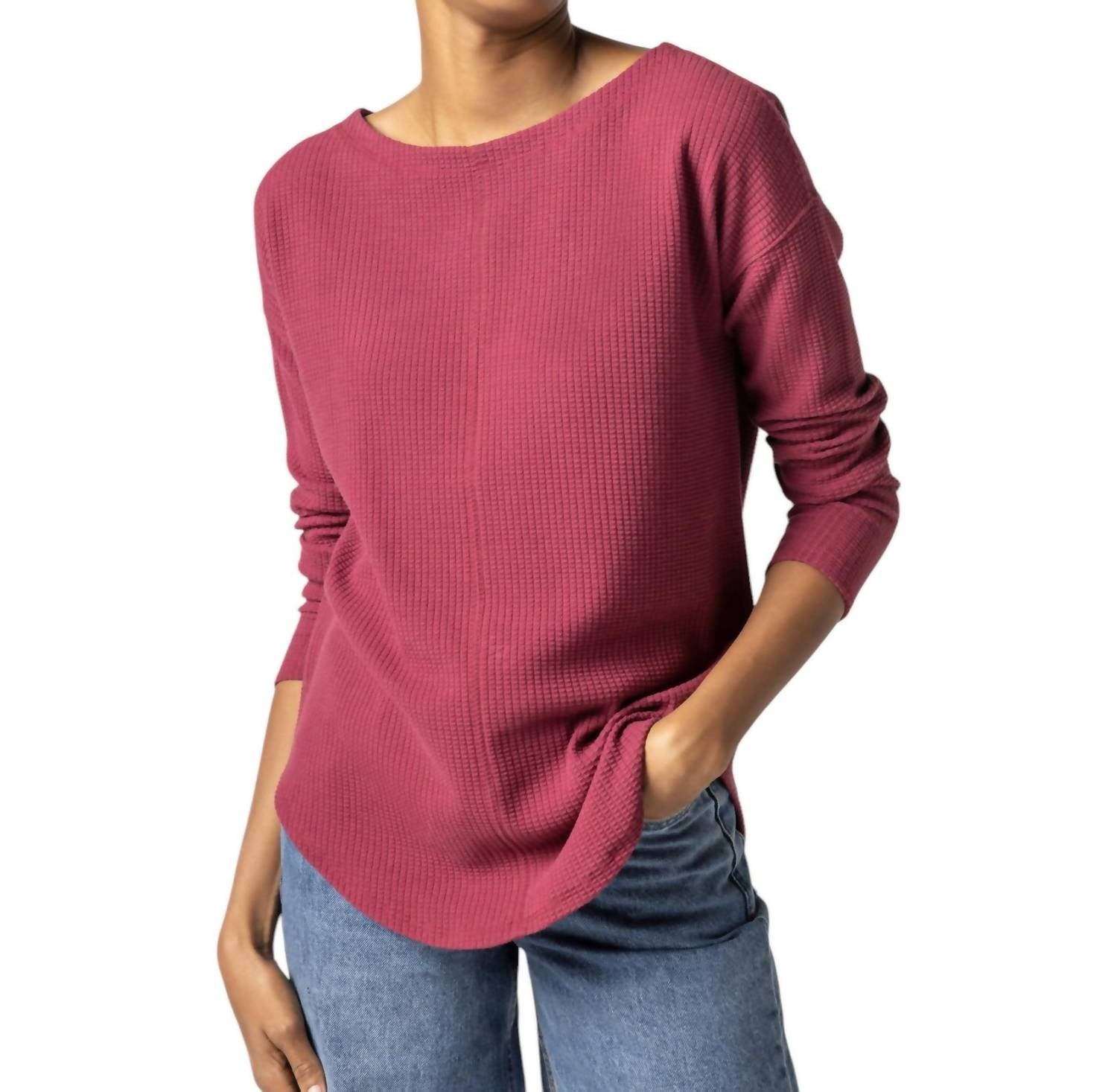 Текстурированный вафельный топ с вырезом-лодочкой из палисандра Lilla P, цвет rosewood
Текстурированный вафельный топ с вырезом-лодочкой из палисандра Lilla P, цвет rosewood