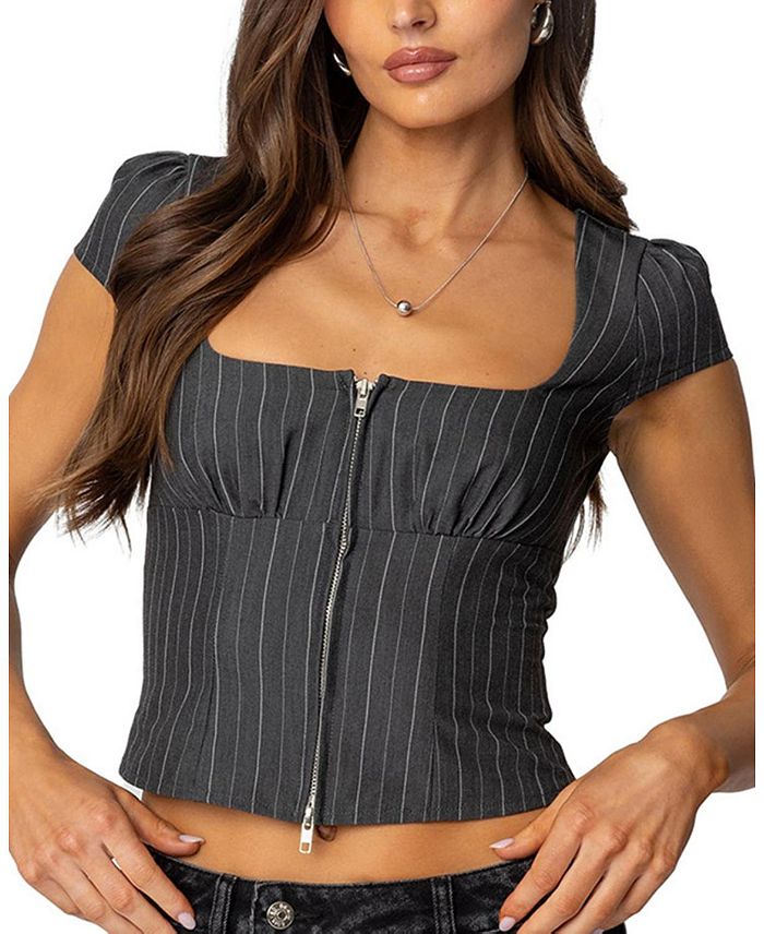 Куртка Keni в полоску с молнией Edikted, серый
Куртка Keni в полоску с молнией Edikted, серый