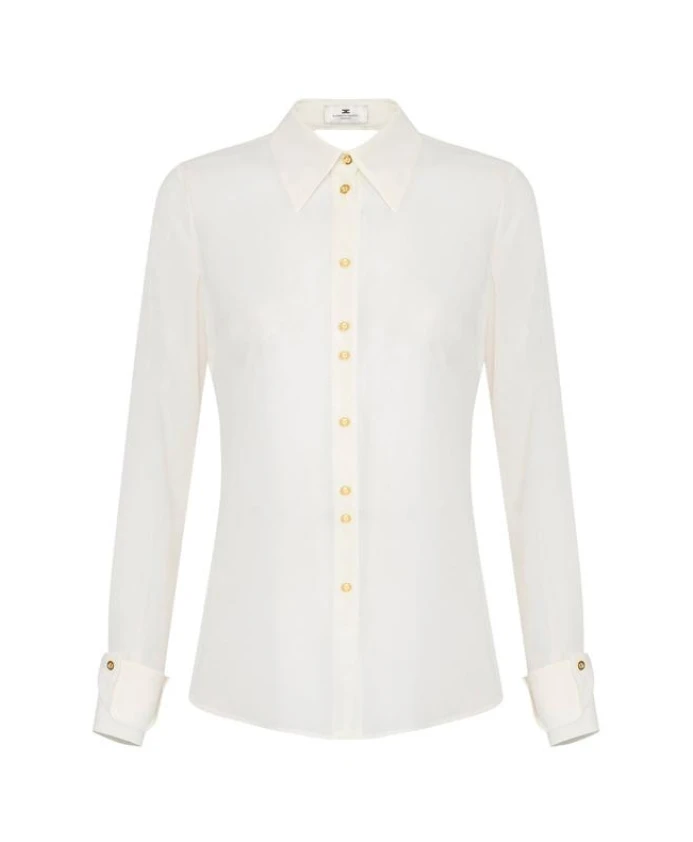 Рубашка из ткани жоржет Elisabetta Franchi, белый
Рубашка из ткани жоржет Elisabetta Franchi, белый