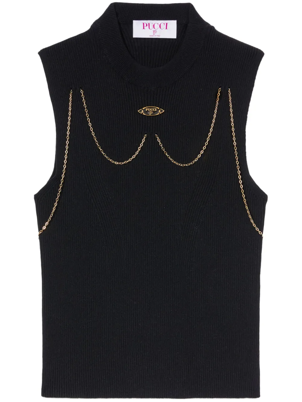 Топ в рубчик с цепочкой PUCCI, черный
Топ в рубчик с цепочкой PUCCI, черный