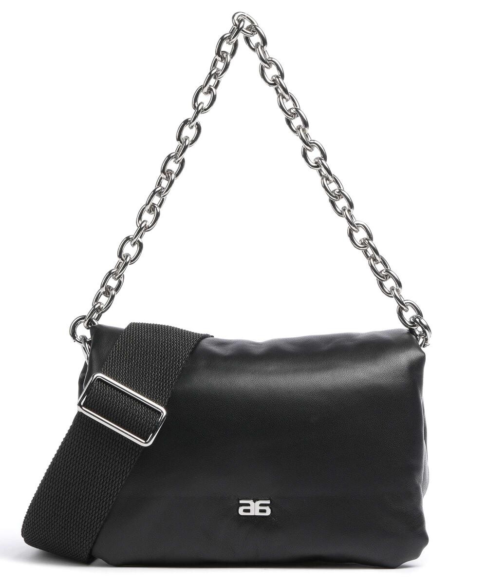 Сумка-Пуховик Piuma lucida из мягкой яловой кожи Abro, черный 
Сумка-Пуховик Piuma lucida из мягкой яловой кожи Abro, черный