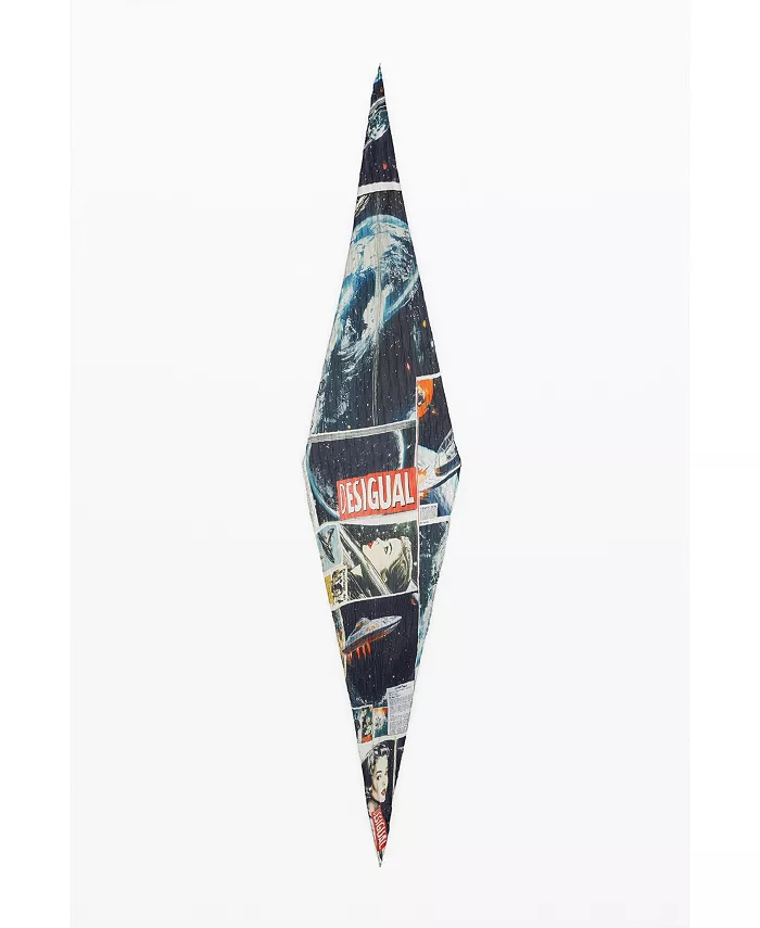 Женский мятый шарф-коллаж Desigual, черный
Женский мятый шарф-коллаж Desigual, черный