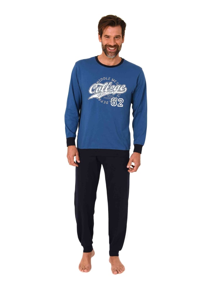 NORMANN Пижама с длинными рукавами и принтом синего цвета спереди
NORMANN Пижама с длинными рукавами и принтом синего цвета спереди