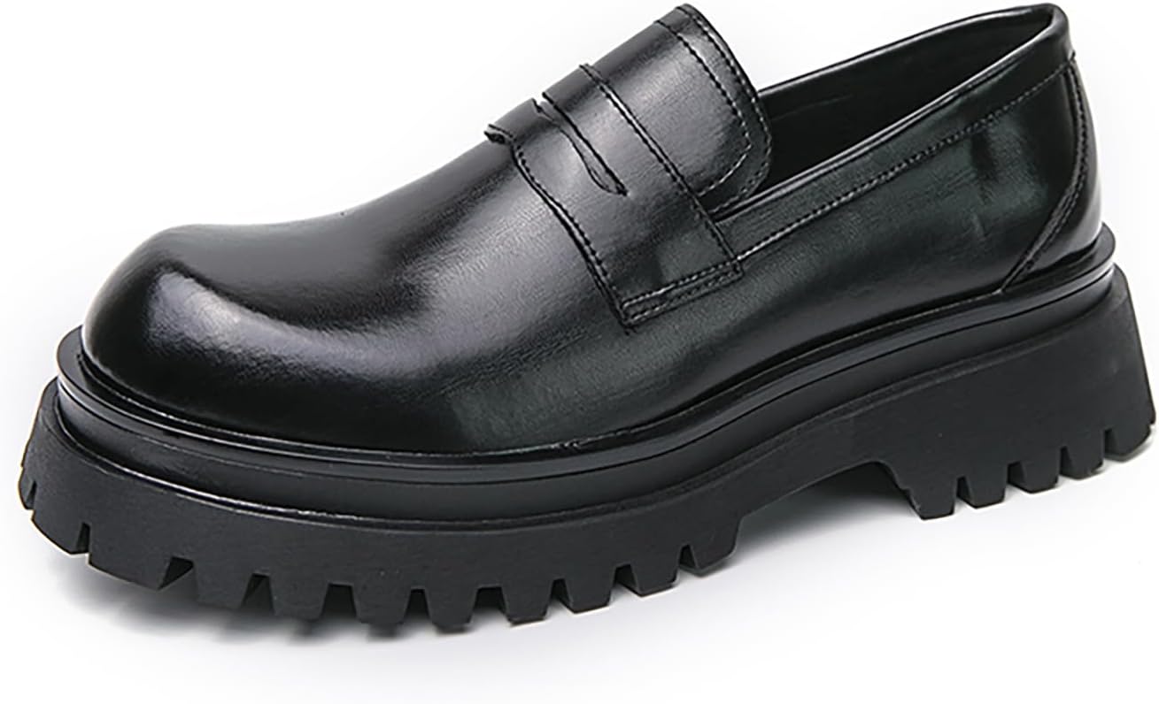 Мужские кожаные лоферы с платформой на массивном каблуке, с круглым носком и подошвой с протектором, с декоративной перемычкой, низкие, нескользящие, удобные, для работы и делового стиля Zghnp, черный
Мужские кожаные лоферы с платформой на массивном каблуке, с круглым носком и подошвой с протектором, с декоративной перемычкой, низкие, нескользящие, удобные, для работы и делового стиля Zghnp, черный