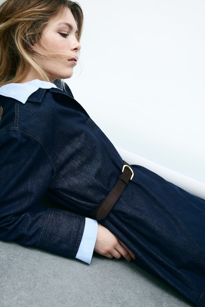 Джинсовое платье с воротником H&M, синий
Джинсовое платье с воротником H&M, синий