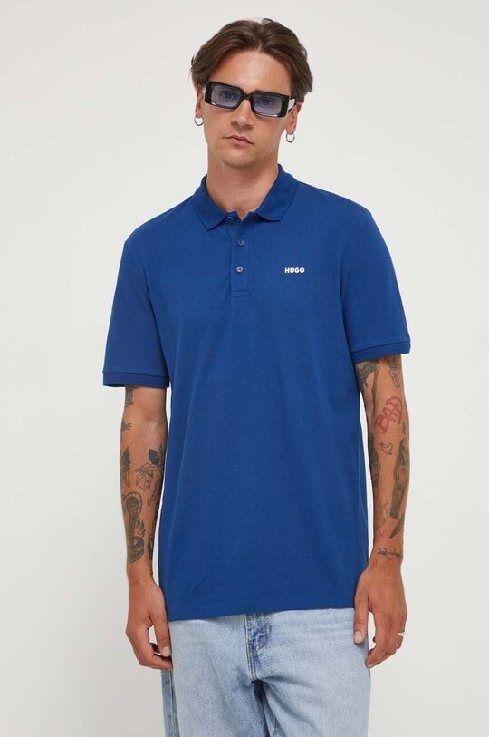 Хлопковая рубашка-поло Hugo, синий
Хлопковая рубашка-поло Hugo, синий