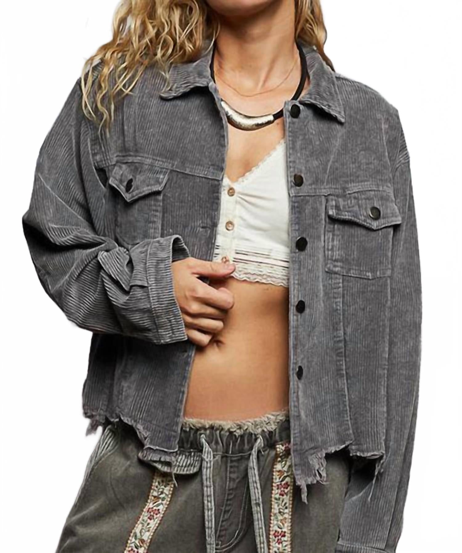 Вельветовая куртка с необработанным краем, насыщенный антрацитовый цвет Pol, Deep Charcoal
Вельветовая куртка с необработанным краем, насыщенный антрацитовый цвет Pol, Deep Charcoal