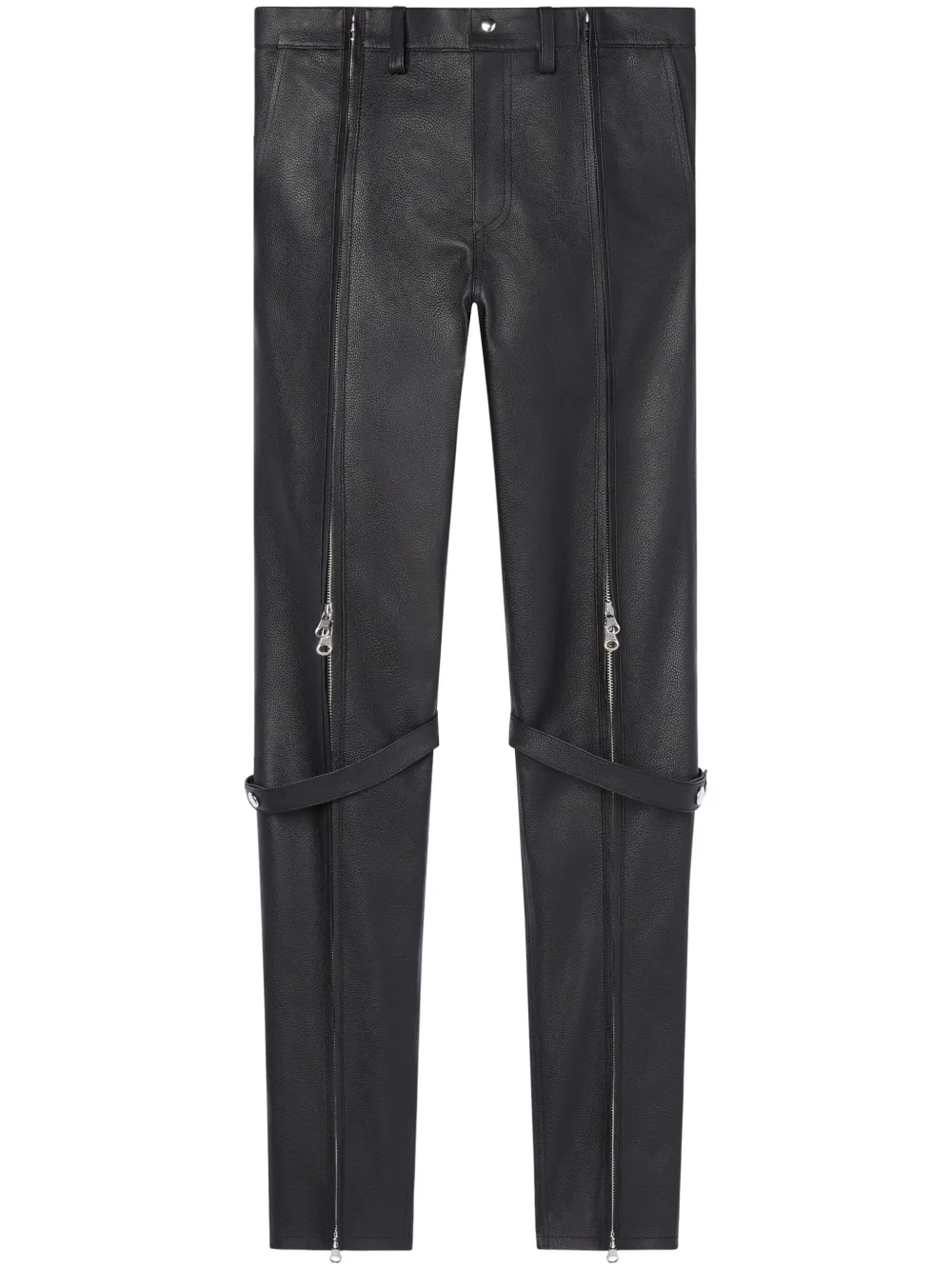 Кожаные брюки с молниями Courrèges, черный
Кожаные брюки с молниями Courrèges, черный