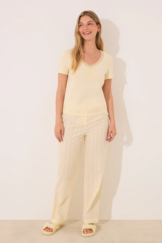 Хлопковая пижама Women'Secret, желтый 
Хлопковая пижама Women'Secret, желтый