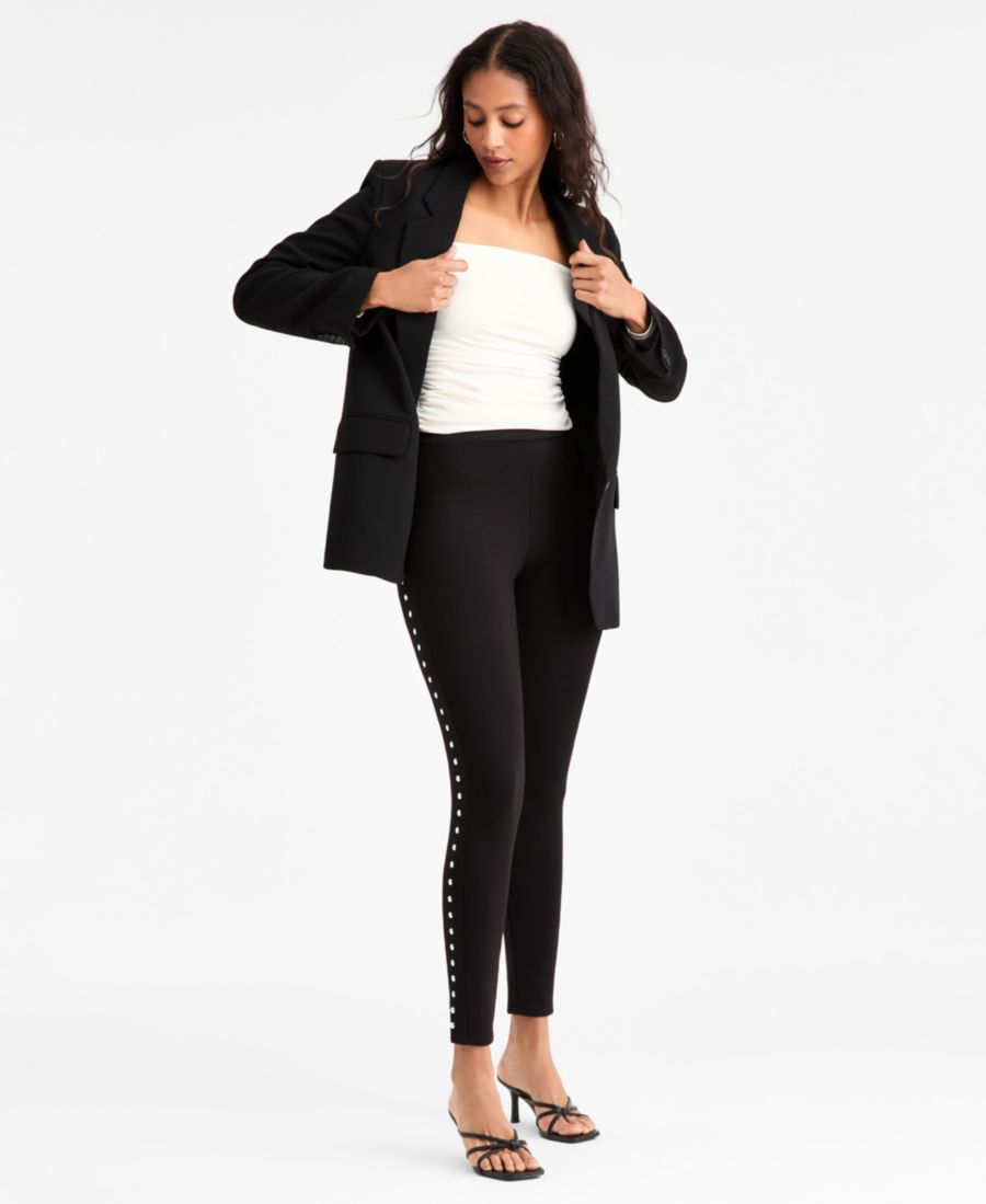 Женские леггинсы из трикотажа понте с заклепками Bar III, Deep Black
Женские леггинсы из трикотажа понте с заклепками Bar III, Deep Black