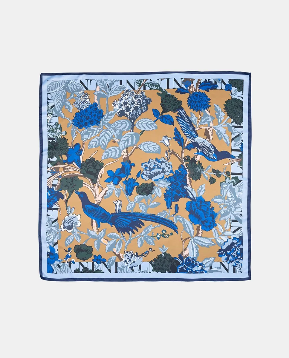 Женский платок с принтом растительности и птиц Naulover, синий
Женский платок с принтом растительности и птиц Naulover, синий
