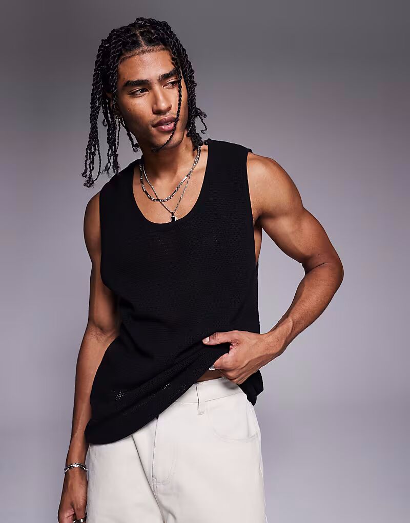 Майка свободного кроя ADPT черного цвета
Майка свободного кроя ADPT черного цвета