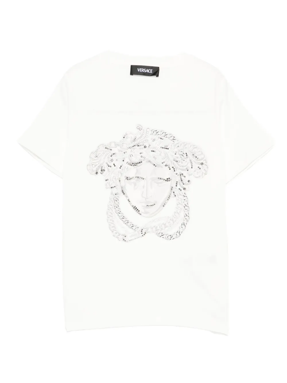 Футболка с пайетками и декором Medusa Versace Kids, белый
Футболка с пайетками и декором Medusa Versace Kids, белый