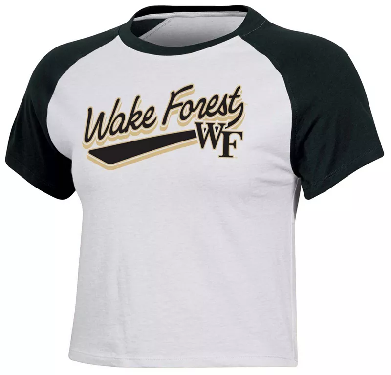 Женская укороченная бейсбольная футболка Champion Wake Forest Demon Deacons белого/черного цвета
Женская укороченная бейсбольная футболка Champion Wake Forest Demon Deacons белого/черного цвета