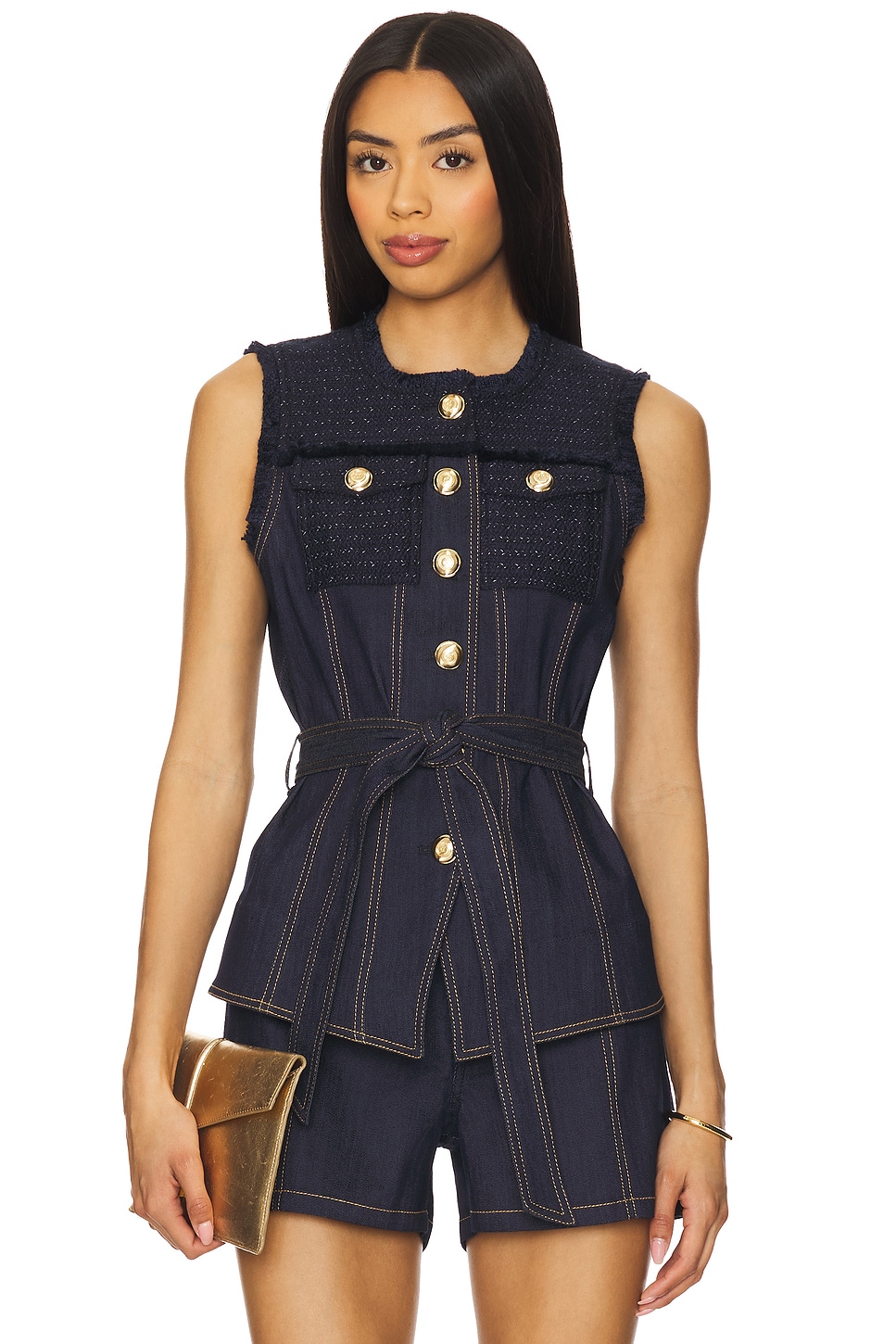 Жилет "Braided reenee" Cinq A Sept, navy & indigo
Жилет "Braided reenee" Cinq A Sept, navy & indigo