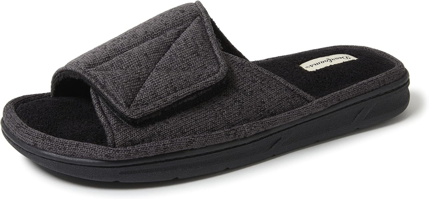 Мужские шлепанцы Dearfoams с регулируемой посадкой для дома и улицы, с эффектом памяти, можно стирать в машине, летние, черный
Мужские шлепанцы Dearfoams с регулируемой посадкой для дома и улицы, с эффектом памяти, можно стирать в машине, летние, черный