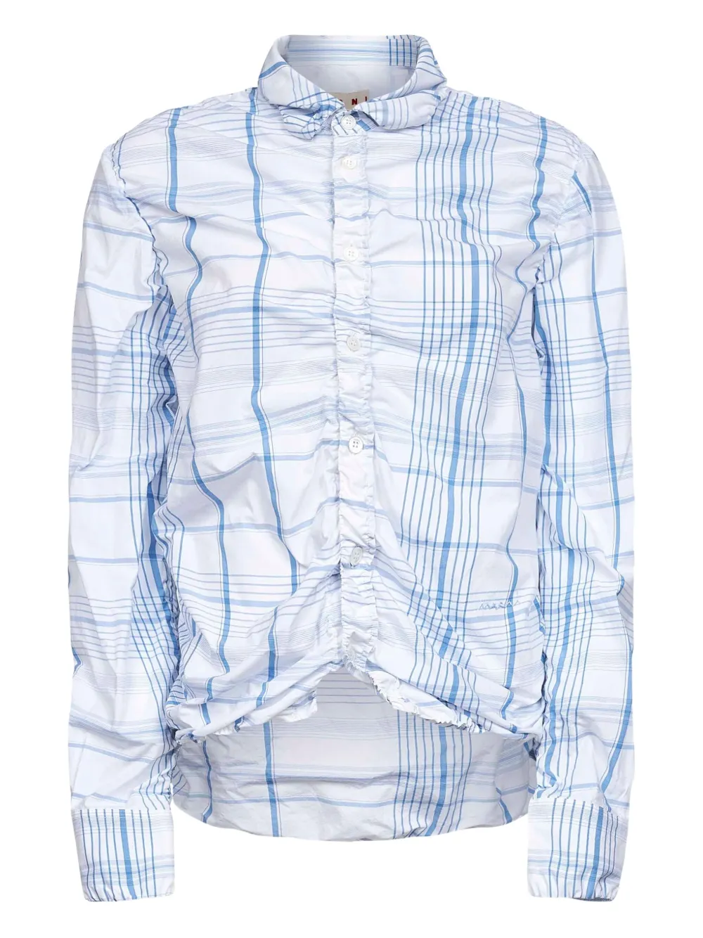 Клетчатая футболка со сборками Marni, белый
Клетчатая футболка со сборками Marni, белый