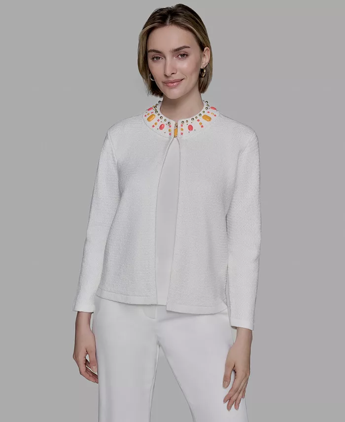 Женская куртка с декорированным воротником KARL LAGERFELD PARIS, белый
Женская куртка с декорированным воротником KARL LAGERFELD PARIS, белый